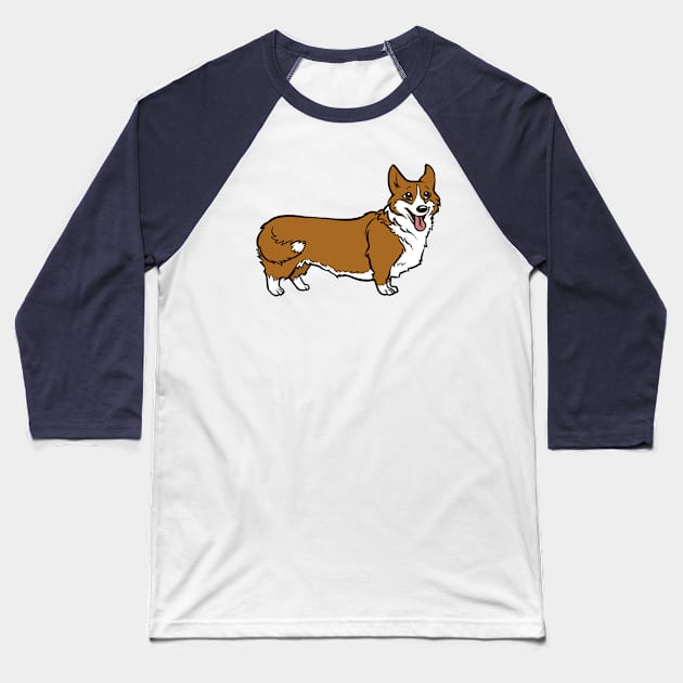 Pembroke Welsh Corgi Red and White Baseball T-Shirt by RJKpoyp